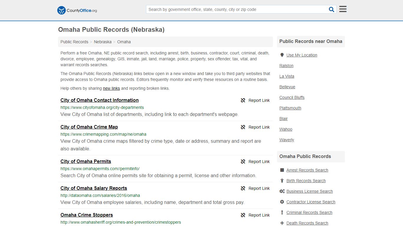 Omaha Public Records (Nebraska) - County Office